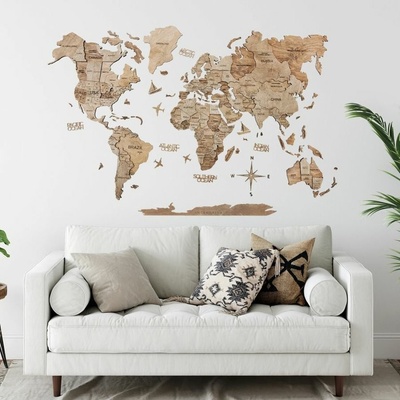 Enjoy the Wood 3D nástěnná dřevěná mapa World Map Terra Prime M