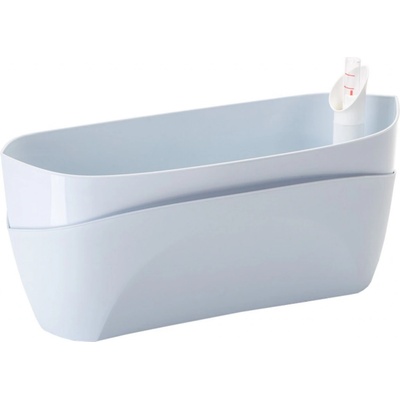 Plastia Samozavlažovací truhlík Doppio šedomodrá 38 cm 15,5 cm