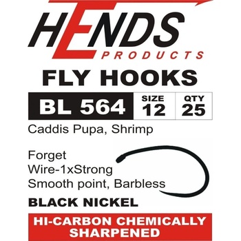 Hends Háčky Hooks BL 564 Black Nickel 25 ks vel.16