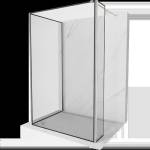 Mexen Kioto душ кабина Walk-in 120 x 80 x 30 см, черна рамка, матиран никел - 800-120-080-221-97-70-030 (800-120-080-221-97-70-030)