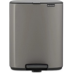 Brabantia Кош за боклук Brabantia Bo Pedal 1010128, 12 л, Леко затваряне, Противоплъзгаща основа, Платинено сив (1010128)