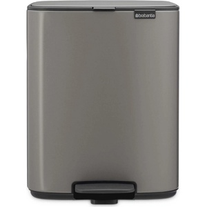 Brabantia Кош за боклук Brabantia Bo Pedal 1010128, 12 л, Леко затваряне, Противоплъзгаща основа, Платинено сив (1010128)