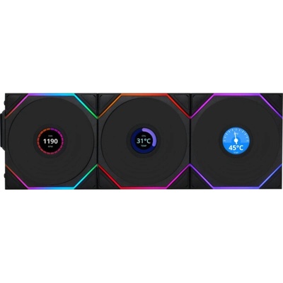 Lian Li UNI FAN TL Wireless LCD 120 Black 3ks 12TLLCD1W3B – Zboží Mobilmania
