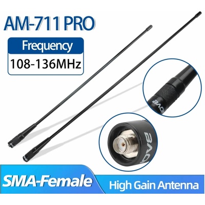 BAOFENG AM-771 PRO AIR Band Anténa 108-136Mhz 37 cm SMA-F – Zboží Mobilmania
