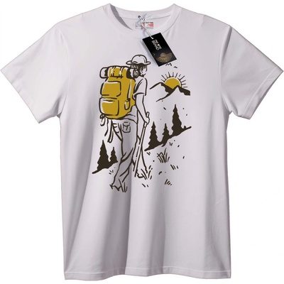 NOONEBRAND Тениска Планинарско Приключение - M, White