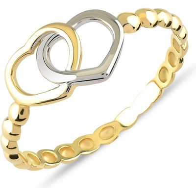 Lillian Vassago Zlatý prsten se srdíčky LLV85 GR032