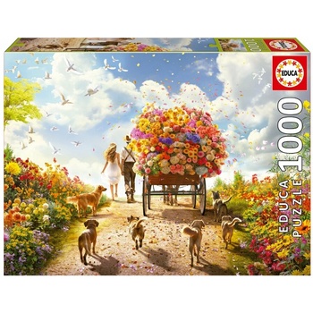 Educa Пъзел, Educa, Количка с цветя, 1000 части
