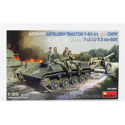 MiniArt German Art. Tractor T-60r &crew towing PaK40 35395 1:35