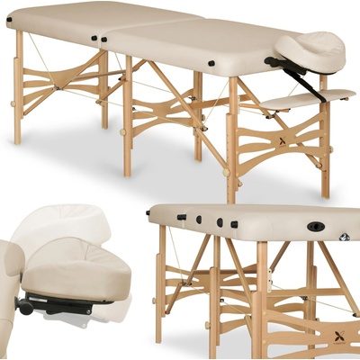 HABYS Drevený masážny stôl ALBA 70 cm - Krémový