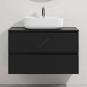 Bath Deluxe Шкаф за баня с мивка TRONDHEIM/KRISTIANSAND, 90 x 57 x 46 см, черно/бяло (SETBT0151C)