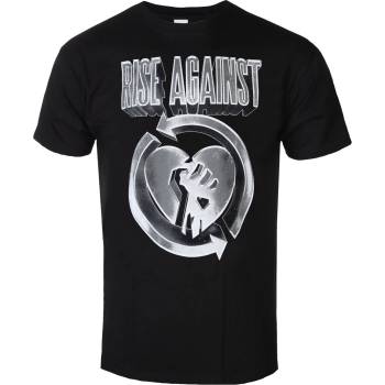 KINGS ROAD мъжка тениска Rise Against - Heartfist Logo 3D - Черна - KINGS ROAD - 20232636