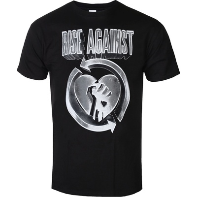 KINGS ROAD мъжка тениска Rise Against - Heartfist Logo 3D - Черна - KINGS ROAD - 20232636