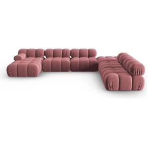 Micadoni Диван от розово кадифе 379 cm Bellis - Micadoni Home (MIC_SET6R_2_F1_BELLIS1)