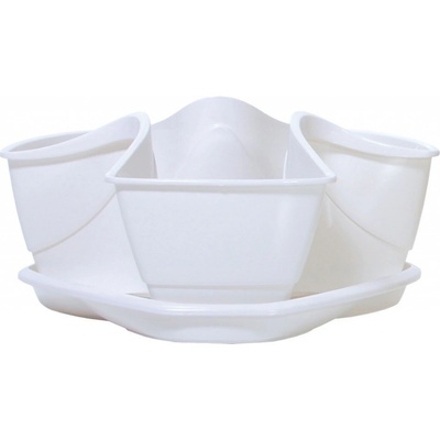 PROSPERPLAST Kvetináč na bylinky COUBI HERBAL biely 29,5cm