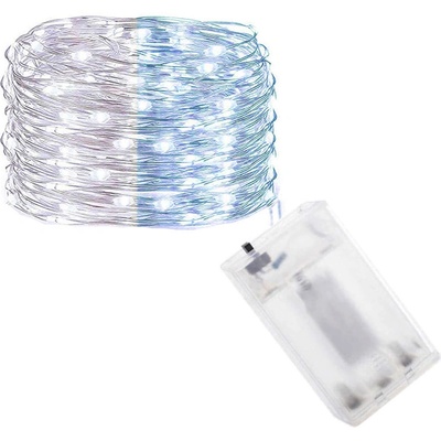 SPRINGOS LED řetěz Nano Duo 10m 100LED 3xAA bílá modrá