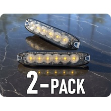 KAMAR LED výstražné světlo 6xLED, slim, 20W, 3 módy, 12/24V/2-PACK! [LW0038-2]