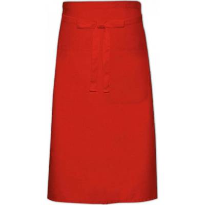 Link Kitchen Wear Kuchařská zástěra s kapsou keprová, praní na 60 °C červená, 70 x 120 cm X1000T