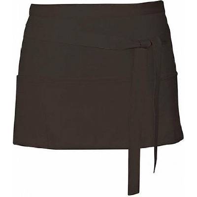 Link Kitchen Wear Krátká barmanská zástěra se třEma předníma kapsama Černá X983