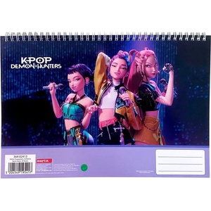  Скицник A4 K-Pop Demon Hunters Huntrix Lilac, 30 листа, спирала (364-02413)