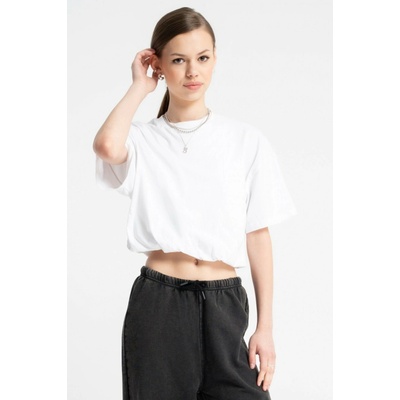 Reporter Young tričko střihu Bubble crop top bílá