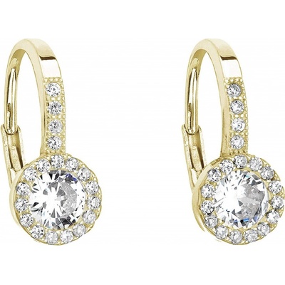 Evolution Group elegantné pozlátené náušnice s kryštálmi 11202.1