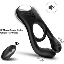Armony - Veyron Double Vibrator Ring Toy For Couples Remote Control Black