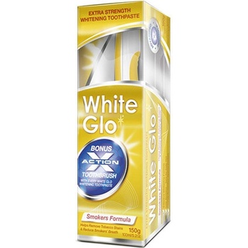 White Glo Smokers zubná pasta pre fajčiarov 150 g + kefka na zuby a medzizubné kefky