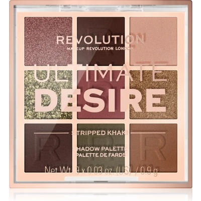 Revolution Beauty Ultimate Desire палитра сенки за очи цвят Stripped Khaki 8, 1 гр