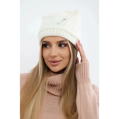 Fashionweek Dámská zimní čepice K395 krémová