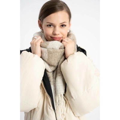 Reporter Young Dívčí béžová šála s nápisem „FRAGILE“ BÉŽOVÁ