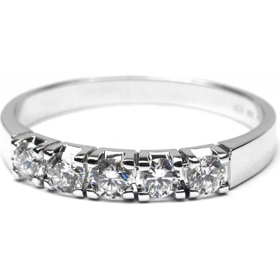 Klenoty Budín Ručně vyrobený prsten z bílého zlata s diamanty J 28380 17