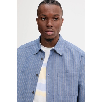 APC Риза с лен A. P. C. chemise malo в синьо със свободна кройка с класическа яка COHFW. H12532 (COHFW.H12532)