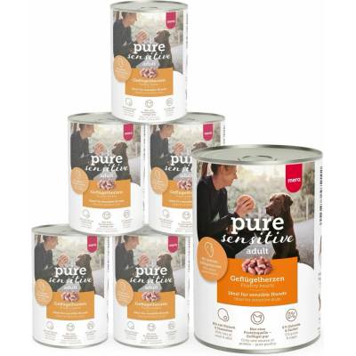 Mera Pure Adult Sensitive Geflügelherzen 6 x 400 g