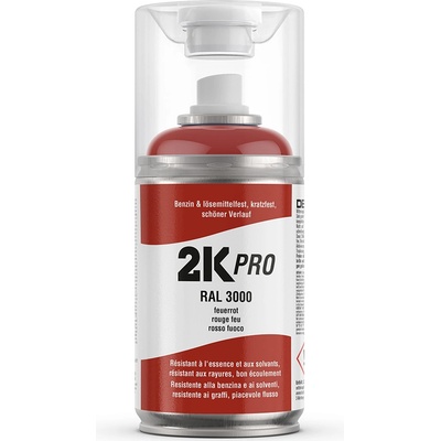 2K-PRO PU dvojzložková polyuretánová farba RAL 3000 lesklá 250 ml ohnivá červená