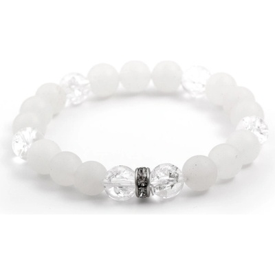 Agato Korálkový náramek z jadeitu a křišťálu MINK29/17