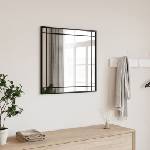 vidaXL Стенно огледало, черно, 60x60 см, квадратно, желязо (358635)