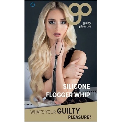 Guilty Pleasure BDSM Silicone Flogger Whip Black BDSM bič