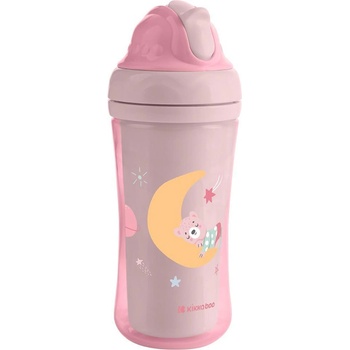 KikkaBoo Чаша със силиконовa сламка 220мл Moony me - Pink (31302030079)