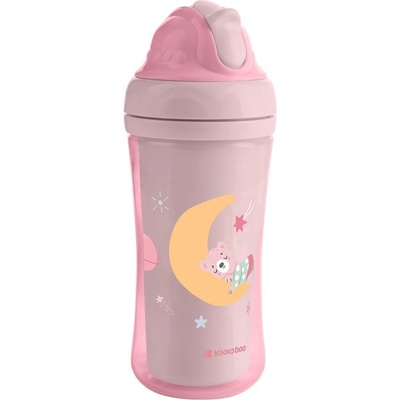 KikkaBoo Чаша със силиконовa сламка 220мл Moony me - Pink (31302030079)