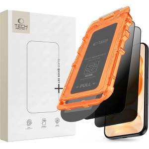 Tech-Protect Закалено стъкло за защита на личните данни Tech-Protect Quick Set Spy+, 2 броя, iPhone 18 Pro