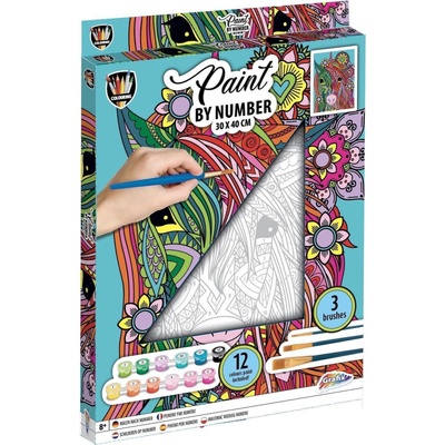 GRAFIX Malování podle čísel Jednorožec plátno na rámu 30 x 40 cm 158566