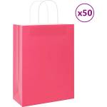vidaXL Хартиени торбички 50 бр с дръжки розови 32x22x28 см (4101660)