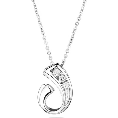 Swan Сребърно колие с циркони END041N Swan