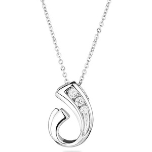 Swan Сребърно колие с циркони END041N Swan