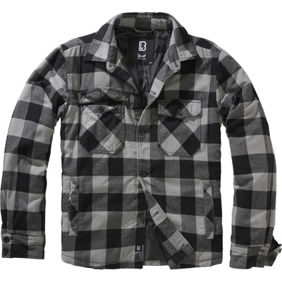 Brandit bunda Lumberjacket Hooded černá šedá