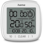 Hama Cyprus Дигитален Часовник за Баня с Термометър, Хигрометър, Таймер и Вендуза - Бял