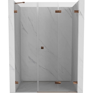 Mexen Lunar-F сгъваеми душ врати, дясно 150 cm, прозрачно, розово злато - 836S-150-050-60-00-P (836S-150-050-60-00-P)