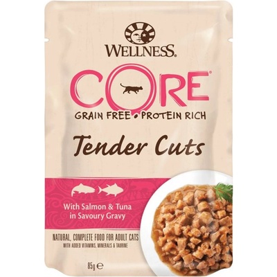 Wellness Core Tender Cuts сьомга и риба тон 85 г