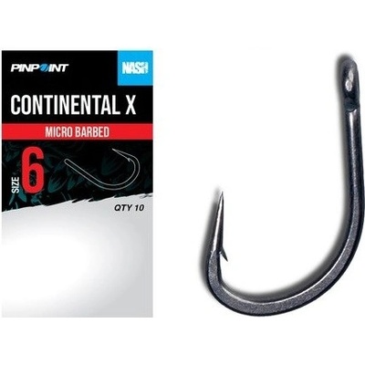 Nash Háčiky Continental X Micro Barbed 10 ks Veľ. 4