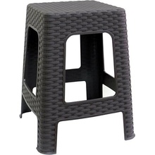 MEGAPLAST Taburet II 45x35,5x35,5 cm, polyratan, wenge